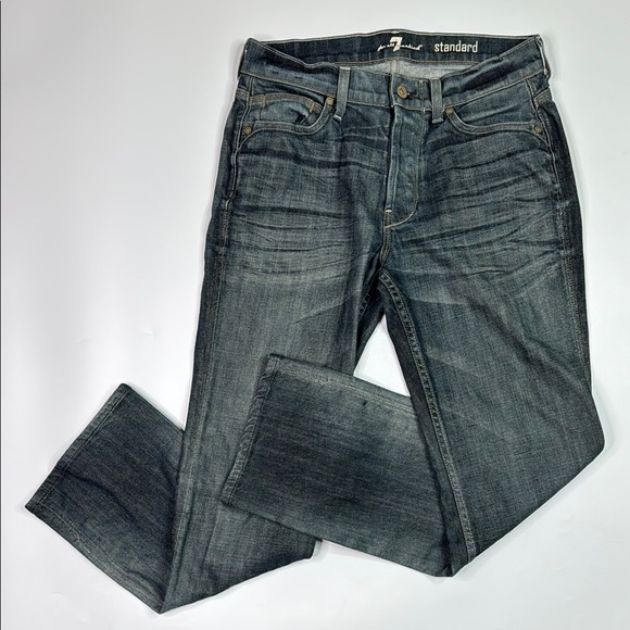 7 For All Mankind Standard Button Fly Jeans Size 30x30 - Picture 1 of 11